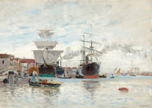ヴェネツィアからの港のシーン 作： Carl Skånberg